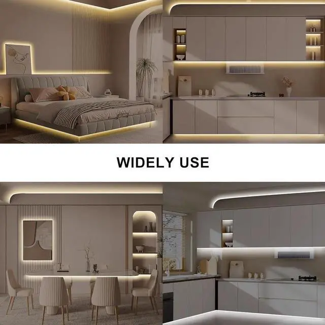 Alt view image 2 of 7 - 6.56ft Tunable White 2700K-6500K COB Led Strip Light with RF Remote Dimmable CCT COB Led Lights Adhesive Led Light Strip for Bedroom Kitchen Cabinet