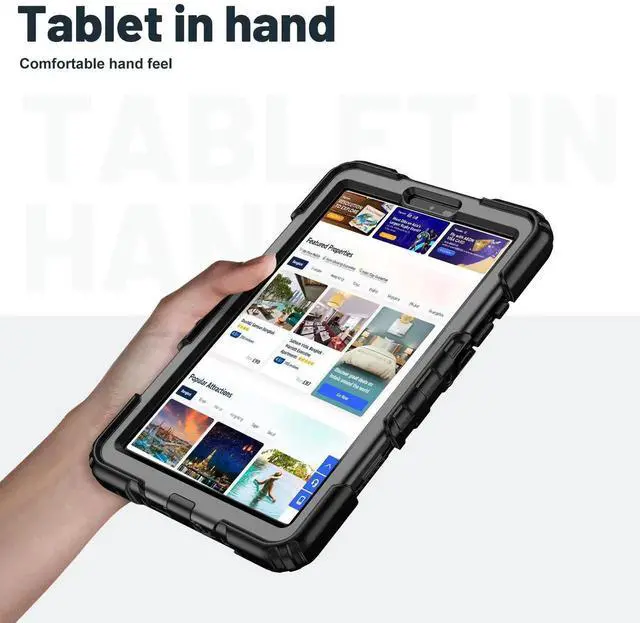 Alt view image 2 of 7 - JAENFONG Case for Sam-sung Tab A11 8.7 Inch SM-X133 / X135(2025)/ A9 (2023) (SM-X110/X115/X117) Protective with Screen Protector Pencil Holder Shoulder Strap & Stand, Drop-Proof Case (Black)