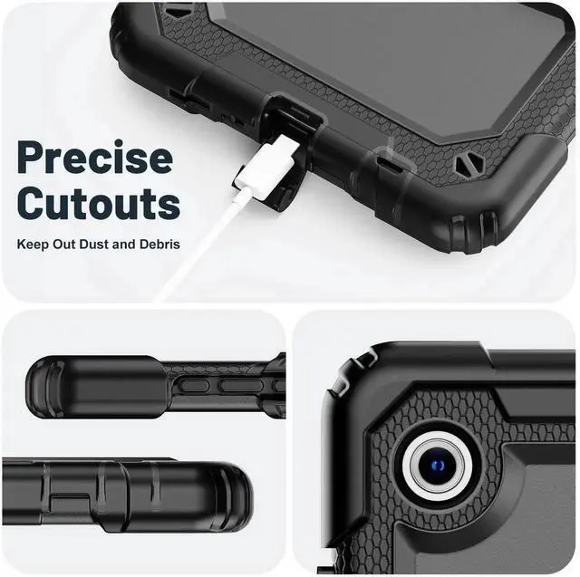 Alt view image 6 of 7 - JAENFONG Case for Sam-sung Tab A11 8.7 Inch SM-X133 / X135(2025)/ A9 (2023) (SM-X110/X115/X117) Protective with Screen Protector Pencil Holder Shoulder Strap & Stand, Drop-Proof Case (Black)