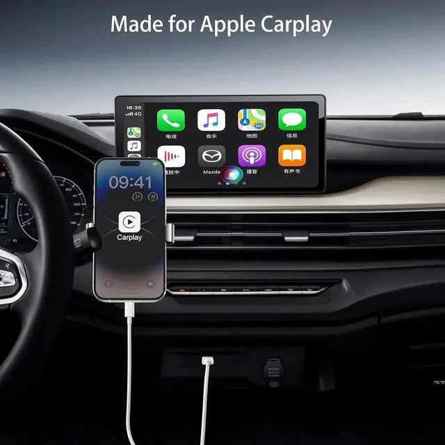 Alt view image 4 of 7 - Car Carplay Cable [ MFi Certified] USB A to Lightning Cable for iPhone 14 13 pro max Plus SE 2nd/12/11/Xs/XR Charging Cords for iPhone (White 3 ft)