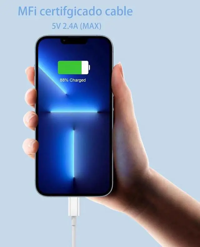 Alt view image 3 of 7 - Car Carplay Cable [ MFi Certified] USB A to Lightning Cable for iPhone 14 13 pro max Plus SE 2nd/12/11/Xs/XR Charging Cords for iPhone (White 3 ft)