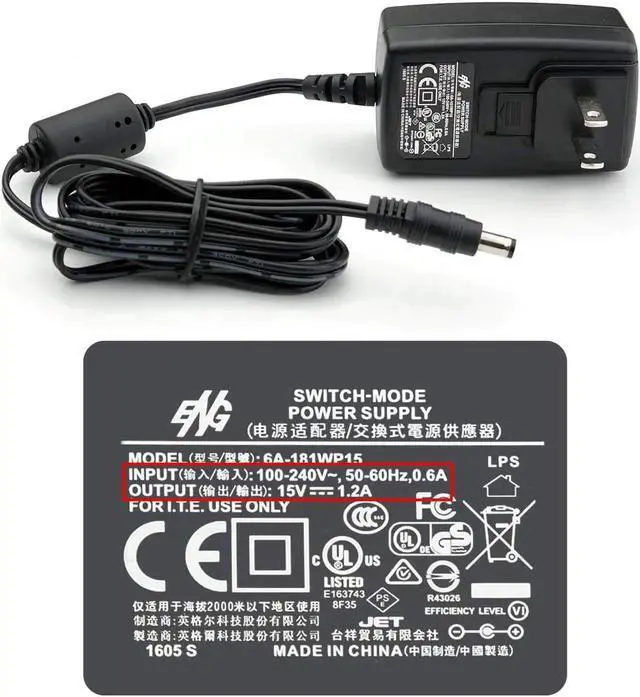 Main image of JAENFONG Power Adapter 15V 1.2A for OpticFilm 8100, 8200i SE, 8200i Ai, 7400,7500 and 7600 Series use. - OEM