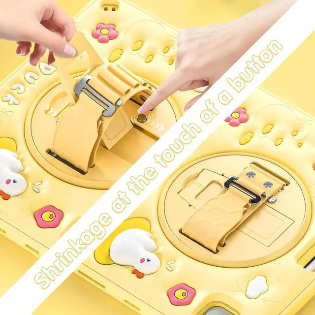 Alt view image 2 of 7 - JAENFONG Kids Case for iPad Pro 11 inch 2024 Adorable 3D Duck Design Silicone Durable Multi-Layer Protection, 360° Rotating Hand Strap and Kickstand, Built-in Pen Slot, Safe and Fun Use