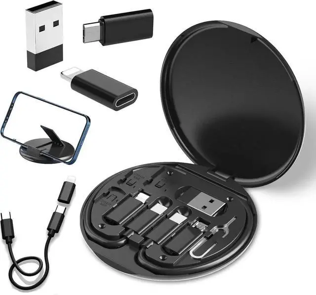 Main image of USB C to USB Adapter USB-C Adapter Kit Contains Multiple OTG Adapters for Type C Male USB A to C Male Cable Micro USB to Type C Equipped with SIM Extractor and Phone Stand
