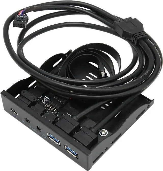 Alt view image 2 of 7 - JAENFONG USB3.0 Front Panel Hub, Optical Drive 3.5 Panel Computer Expansion Board 10Gbps with USB3.2, Type C, 2xUSB3.0 and Mic Input and Audio Output Ports for 3.5 Floppy Drive Chassis