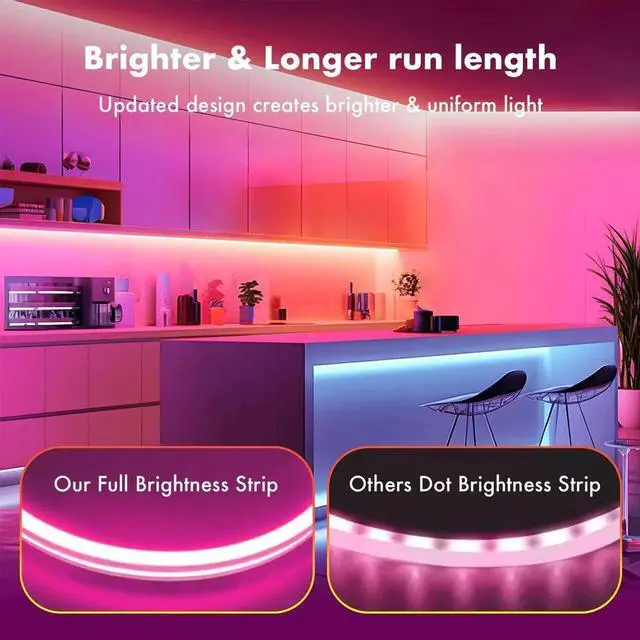 Alt view image 3 of 7 - Neon Rope Lights 16.4FT IC+RGB LED Strip Lights App+Remote Control Outdoor IP67 Waterproof Music Sync Color Changing Flexible DIY Design Neon Lights for Bedroom Gaming Party Decor