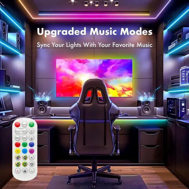 Alt view image 5 of 7 - Neon Rope Lights 16.4FT IC+RGB LED Strip Lights App+Remote Control Outdoor IP67 Waterproof Music Sync Color Changing Flexible DIY Design Neon Lights for Bedroom Gaming Party Decor