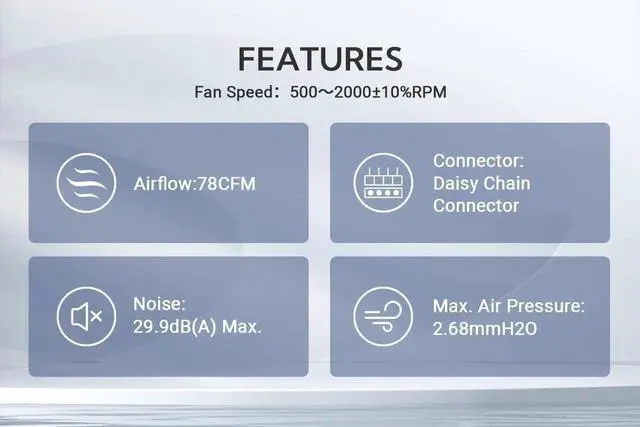 Alt view image 4 of 6 - JAENFONG ID-COOLING AF-127-W 120mm Case Fan ARGB FDB Bearing PC Fan Daisy Chain Connector Computer Fan for Radiator/CPU Air Cooler/Computer Case, White