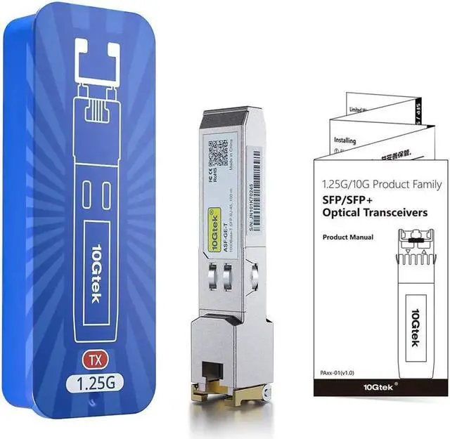Alt view image 3 of 6 - JAENFONG 1.25G SFP-T, 1000BASE-T Copper SFP, SFP to RJ45 SFP, Compatible with Force10 GP-SFP2-1T