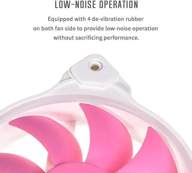 Alt view image 6 of 7 - JAENFONG ID-COOLING ZF-12025-PINK Case Fan 120mm 5V 3 PIN ARGB Cooling Fan MB Sync, 4 PIN PWM Speed Control Fans for Radiator/CPU Cooler/Computer Case