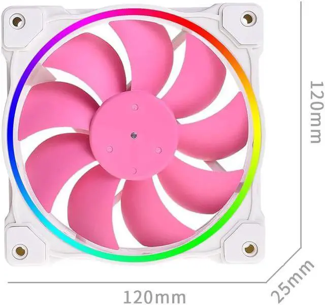 Alt view image 7 of 7 - JAENFONG ID-COOLING ZF-12025-PINK Case Fan 120mm 5V 3 PIN ARGB Cooling Fan MB Sync, 4 PIN PWM Speed Control Fans for Radiator/CPU Cooler/Computer Case