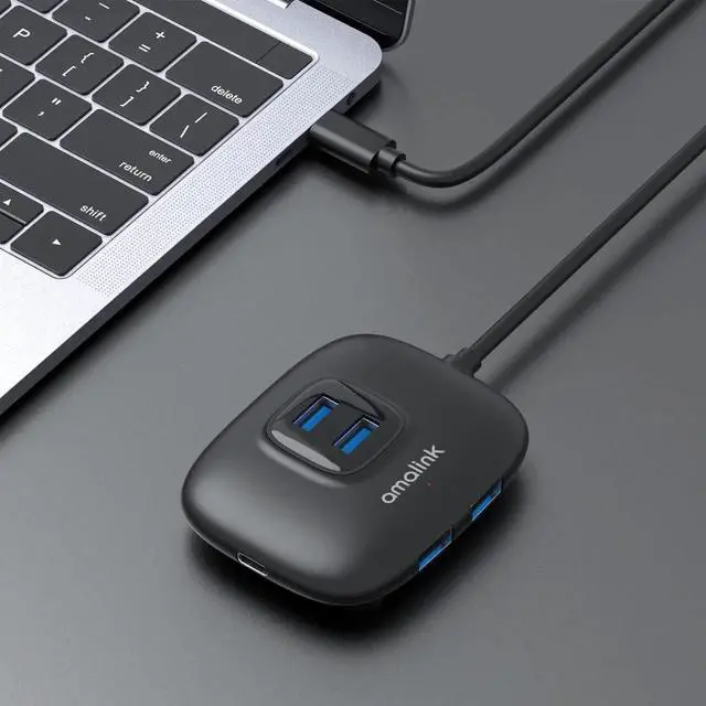 Alt view image 5 of 5 - JAENFONG USB C HUB, Amalink USB Type C to USB Adapter with 4 USB 3.0 Ports,USB C Power Delivery 2.0(65W) for Thunderbolt3, Mac-Book Pro/Air ipad Pro, Chromebook Surface and More