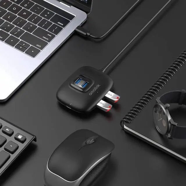 Alt view image 4 of 5 - JAENFONG USB C HUB, Amalink USB Type C to USB Adapter with 4 USB 3.0 Ports,USB C Power Delivery 2.0(65W) for Thunderbolt3, Mac-Book Pro/Air ipad Pro, Chromebook Surface and More