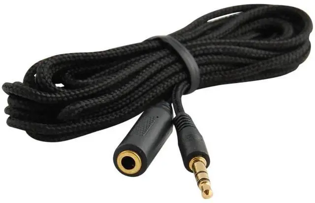 Alt view image 2 of 2 - 10-Foot 3.5mm 1/8 Stereo Audio Aux Headphone Cable Extension Cord Male to Female with Cloth Jacket (5-Pack)