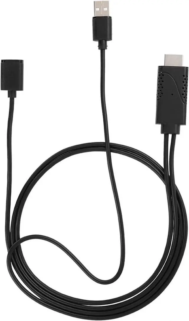 Alt view image 3 of 7 - 2 in 1 1080P USB Female to HDMI Male HDTV Adapter Cable Cord for iPhone Android USB Female to HDMI Male HDTV Adapter 1080P HD USB to HDMI Digital AV Adapter Cable Mrisatafm821qt5co