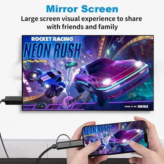 Alt view image 7 of 7 - 2-in-1 USB Type C Micro USB Android Phone to TV HDMI Cable MHL to TV HDMI Adapter 1080P HDTV Mirroring & Charging Cable for Android Smartphone Tablets to Projector Monitor 6.6ft