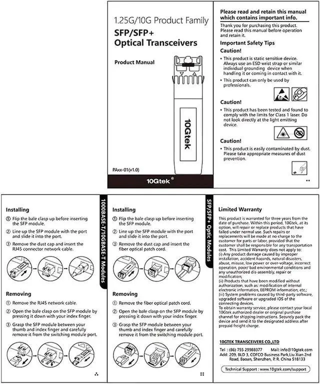 Alt view image 6 of 6 - JAENFONG 1.25G SFP Transceiver 1000Base-LX, 1310nm SMF, up to 10 km, Compatible with Intel, Ubiquiti UniFi, Mikrotik, D-Link, Supermicro, Netgear and More