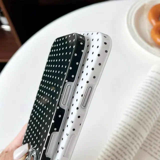 Alt view image 3 of 7 - for iPhone 17 Case Cute Polka Dot Phone Case Soft TPU Slim Shockproof Phone Cover for Women Girls Black