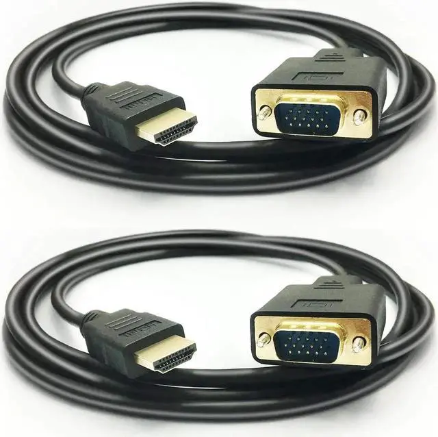 Main image of HDMI to VGA Cable 1080P HDMI Male to VGA Male M/M Video Converter Cord vga Adapter Compatible with hdmi Desktop Laptop DVD to 15 Pin D-SUB HDTV Monitor Projector (2Pack)