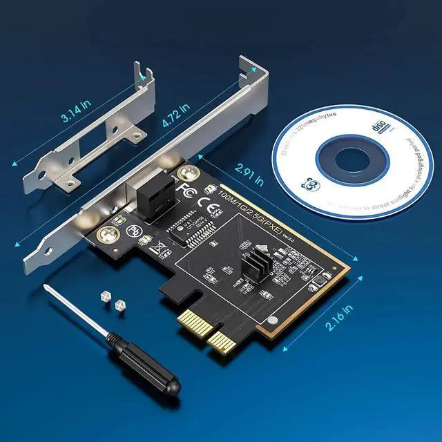 Alt view image 4 of 7 - (Upgraded) 2.5GBase-T PCIe Network Adapter, 2500/1000/100Mbps PCI Express Gigabit Ethernet Card RJ45 LAN Controller Support Windows Server/Windows, Standard and Low-Profile Brackets Included