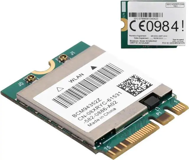 Alt view image 3 of 7 - JAENFONG Wireless Network Card BCM94352Z Wireless Dual Band WiFi Card NGFF M.2 Bluetooth4.0 802.11ac WLAN Adapter with Antenna (2 External Antenna Cables)