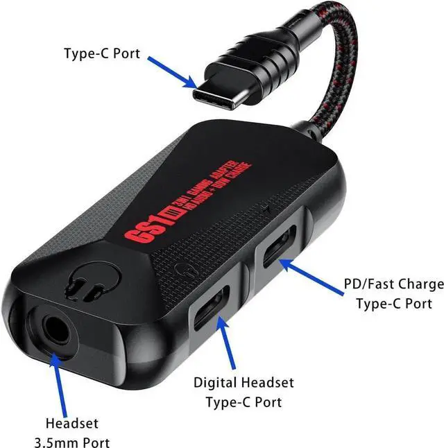 Alt view image 2 of 7 - USB C to 3.5mm / USB C Audio Adapter and Charger 3 in 1 Hi-Res 32bit Aux to USB C with PD 60W Fast Charging Dongle Cable for iPhone 16/15 Pro Max/Galaxy/iPad Pro/Air (GS1-USBC 180°)