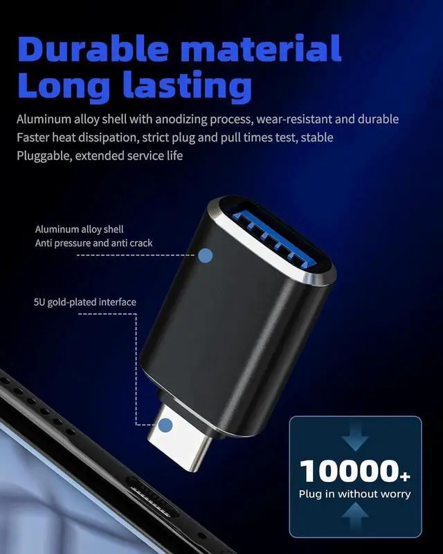 Alt view image 3 of 7 - USB-C OTG Adapter Type C Port Camera Dongle(2 Pack) Compatible for for iPhone 15 Pro Max Plus iPad 10Air4/5Mini6Pro 12.9 MacBook Converter Thunderbolt Accessories Mouse Adaptador