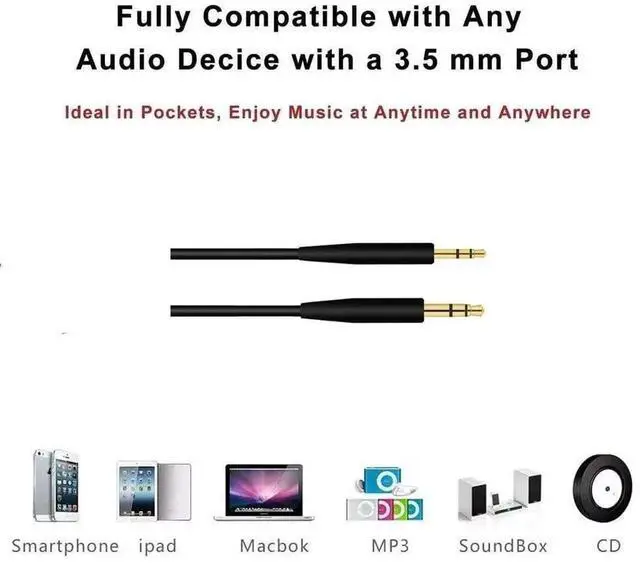 Alt view image 4 of 6 - Replacement Audio Cable Cord Extension Wire for QuietComfort QC25 QC35 Headphones with in line Mic Volume Control (No mic Grey)