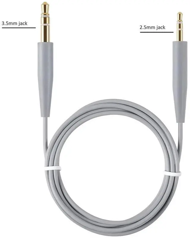 Alt view image 2 of 6 - Replacement Audio Cable Cord Extension Wire for QuietComfort QC25 QC35 Headphones with in line Mic Volume Control (No mic Grey)