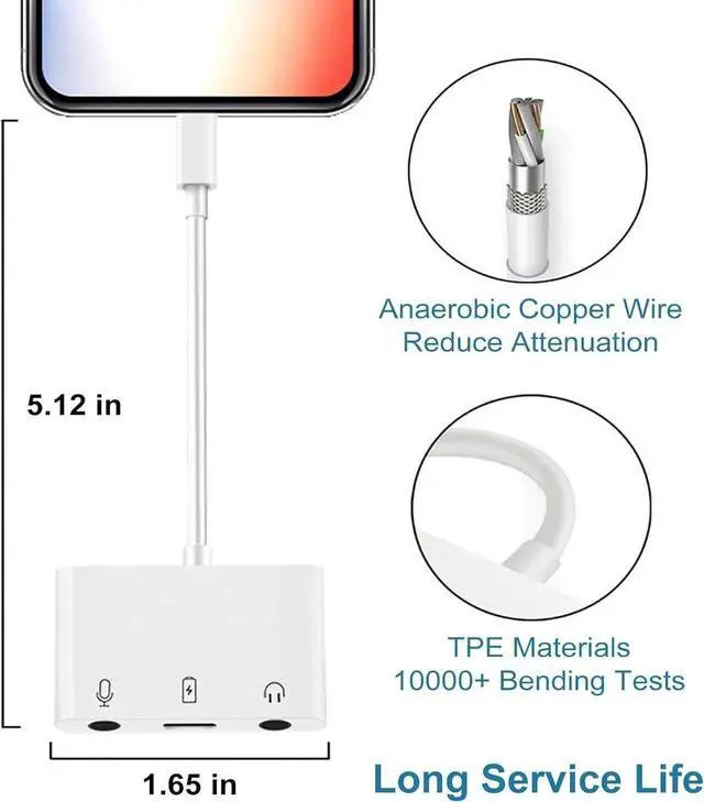 Alt view image 7 of 7 - USB C to Microphone Adapter for Live-Streaming Type C to Microphone & 3.5mm Headphone Adapter with Charging Port USB C Audio & MIC Splitter Compatible for iPhone 15/16/iPad Pro/Galaxy 24 23/Pixel 9 8