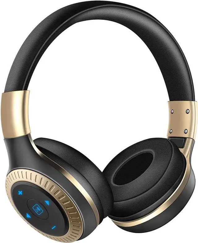 Main image of Active Noise Cancelling Headphones Bluetooth Headphones Wireless Wired Over Ear Headphones with Microphone Foldable Gaming Headset Stereo Bass 20H Playtime for Laptop Smartphone Tablet TV Gold