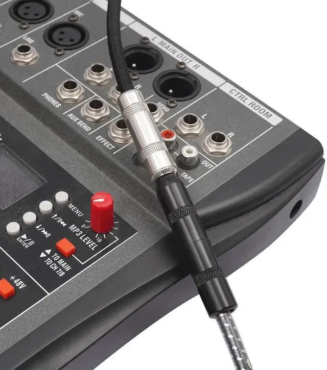 Alt view image 4 of 7 - 6Feet Right Angle 1/4 TRS Male to Female Stereo Audio Cable 6.35mm TRS Male to Female Stereo Headphone Guitar Extension Cable Cord-1 Pack