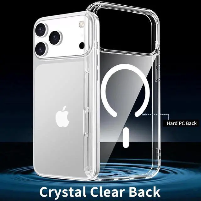 Alt view image 3 of 7 - for iPhone 17 Pro Max Case Clear Magnetic iPhone 17 ProMax Case with Screen Protector [Non-Yellowing] Shockproof Compatible with MagSafe Slim Phone Case for 17 Pro Max Cover-Transparen