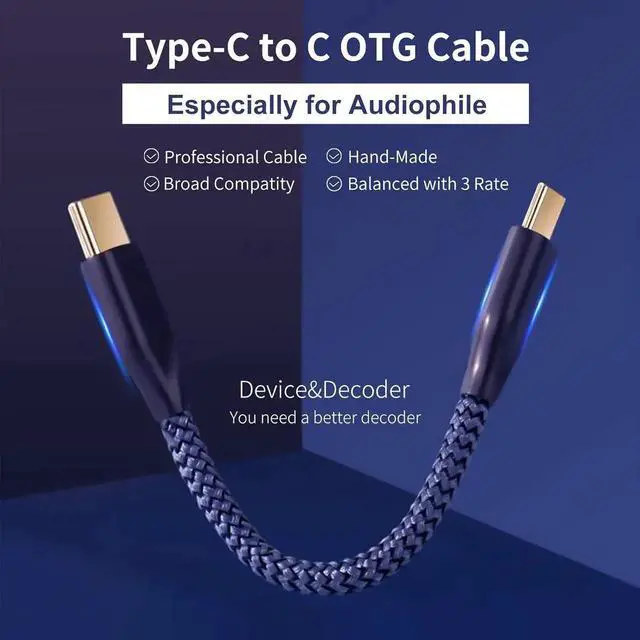 Alt view image 3 of 7 - DAC/OTG Cable - High-End DAC/Amplifier Adapter for Type C Headphones Compatible with FiiO K3 Khadas Tone 2 Pro to USB C Mobile