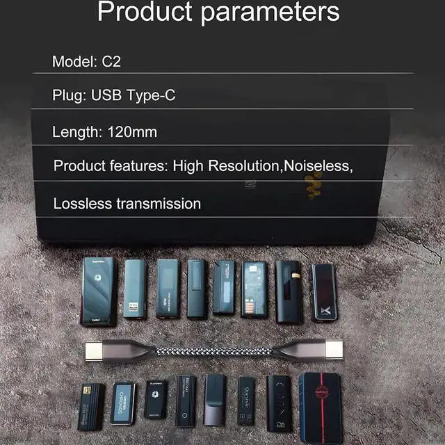 Alt view image 7 of 7 - DAC/OTG Cable - High-End DAC/Amplifier Adapter for Type C Headphones Compatible with FiiO K3 Khadas Tone 2 Pro to USB C Mobile