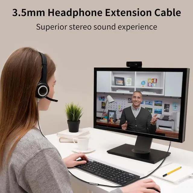 Alt view image 6 of 7 - 2-Pack 4.9ft/1.5m 3.5mm TRS Male to Female Headphone Extension Cable Aux Cord Extender Audio Jack Extender for Headphones iPhone iPad Smartphones Tablets Laptops Media Players - Black