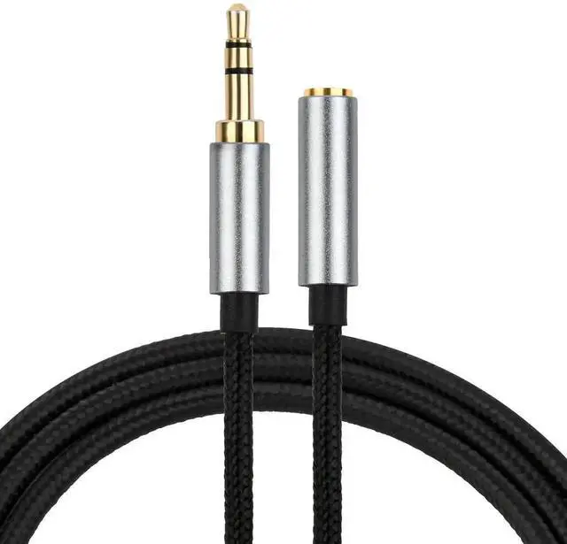 Alt view image 2 of 7 - 2-Pack 4.9ft/1.5m 3.5mm TRS Male to Female Headphone Extension Cable Aux Cord Extender Audio Jack Extender for Headphones iPhone iPad Smartphones Tablets Laptops Media Players - Black