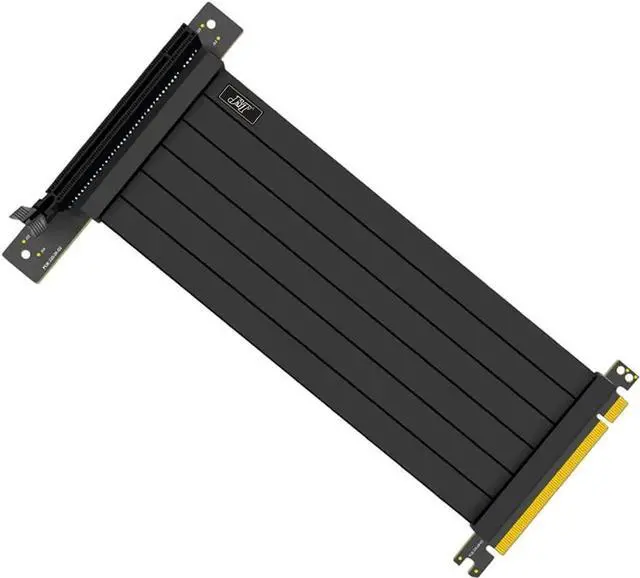 Main image of JAENFONG GPU Riser Cable PCI-E 3.0 16x High Speed Flexible Extender Card Universal 90 Degree Adapter Support 3060 Graphic Card (Black,60cm)