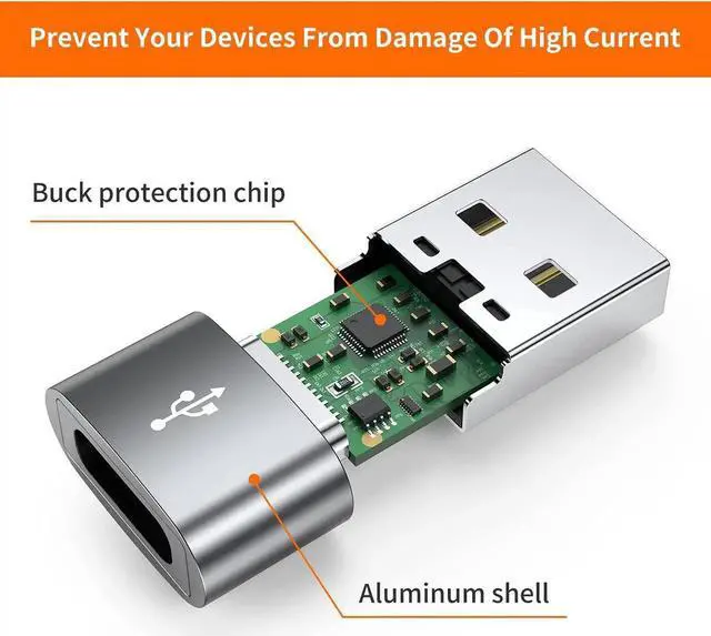 Alt view image 6 of 6 - USB C Female to USB Male Adapter 4-Pack Type C to USB A Charger Cable Converter Compatible with iPhone 11 12 13 14 15 16 Plus Pro Max iPad Pro Air 4 Mini 6 Galaxy S24 S23 S22 S21 Pixel