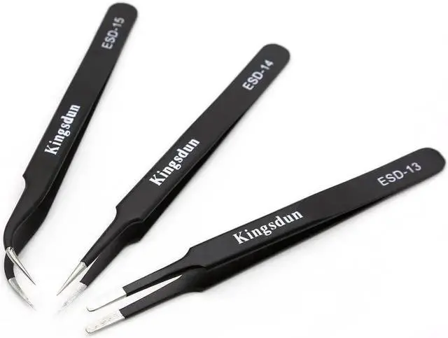 Alt view image 7 of 7 - JAENFONG Kingsdun 8pcs Pointed Precision Tweezers Set Professional Anti-Static Long Tweezer Kit for Electronic Repairing,Soldering & Crafting