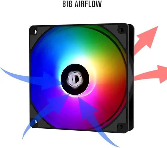 Alt view image 4 of 6 - ID-COOLING XF-12025-ARGB-TRIO 120mm Case Fan ARGB 3 Pack RGB Fans 5V 3-PIN Connector MB Sync Internal Fans Cable Management Silent Fan PWM Fan for CPU Cooler/Radiator/PC Chassis