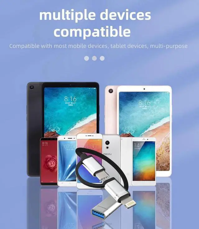 Alt view image 2 of 7 - Zoyuzan USB to Lightning Adapter OTG Cable USB-A Female Type C Male 3.0 Converter Thunderbolt Port Cord IPhone15 Pro Max ipad 10?Air4/5?Mini6?Pro 12.9 MacBook compatible