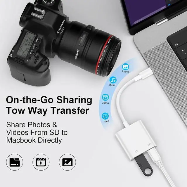 Alt view image 5 of 7 - USB to USB C Camera Adapter with Charging Port for Galaxy Z Fold 7 Z Flip 7 S25 Ultra USB Female OTG Adapter for Android iPhone 16e 16 15 MacBook Pro Air Support Card Reader/Flash Drive/Mouse