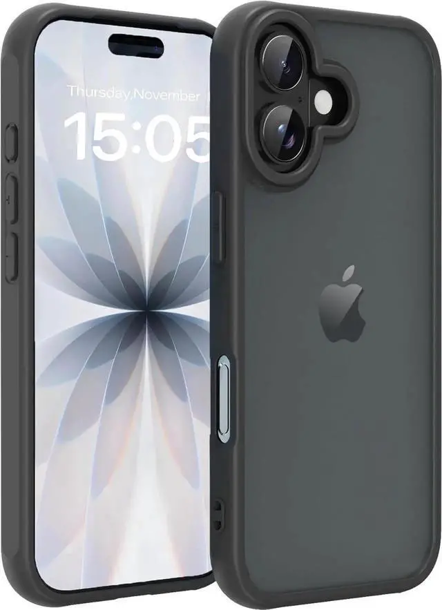 Main image of for iPhone 17 Case [Military-Grade Drop Protection][Anti-Yellowing] Shockproof Protective Translucent Matte Cover for iPhone 17 Phone Case (Black iPhone 17)