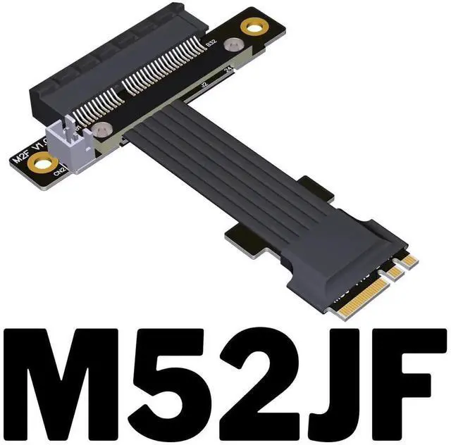 Alt view image 3 of 4 - JAENFONG ADT-Link M.2 Key A+E to PCIe 4.0 x4 Extension Flat Cable for x4 Audio Card/Wireless LAN Card to M.2 A.E Extender (M52JF, 35cm)