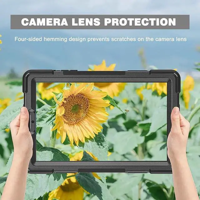 Alt view image 3 of 7 - JAENFONG Galaxy Tab A7 8.7 T220 Shield Case, Shockproof Heavy Duty Impact Drop Protection Case Cover for Samsung Galaxy Tab A 7 SM-T220 SM-T225 (Black/Black)