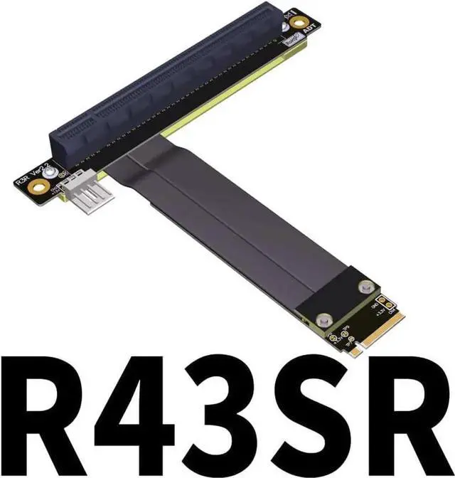 Alt view image 3 of 5 - JAENFONG ADT-Link PCIe 4.0/3.0 x4 M.2 NGFF NVMe Key M Extender Cable to PCIE x16 Graphics Card Riser Adapter 16x PCI-e PCI-Express for M2 2230 2242 2260 2280 (50cm) (25cm, R43SR 3.0)