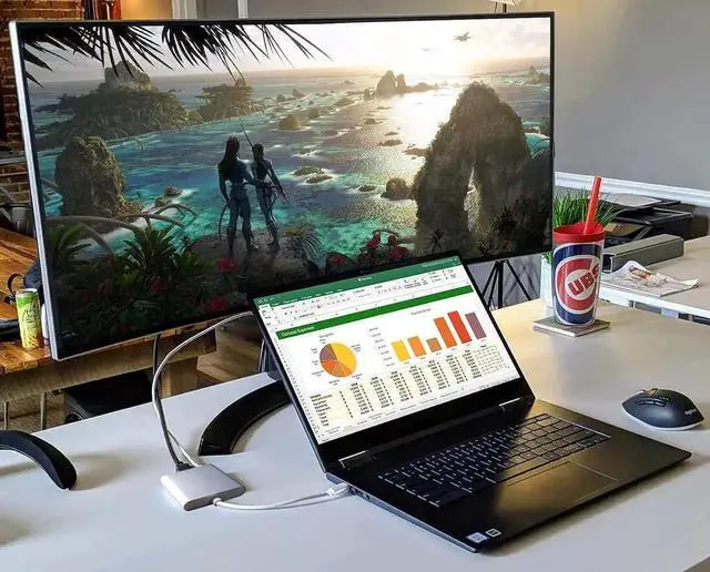 Alt view image 3 of 7 - USB C to HDMI Multiport Adapter w/USB 3.0 & PD 100W Quick Charging Port -Thunderbolt 3 4K Digital AV Converter Type-C Hub for Mac MacBook Air XPS iPad Pro Galaxy S20 Dex Projector TV Monitor