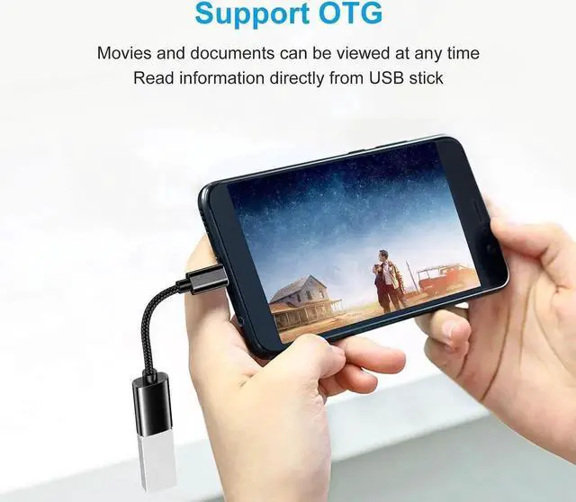 Alt view image 3 of 7 - USB C to USB 3.0 Adapter [3 Pack] USB C Male to USB Female OTG Cable Thunderbolt3 to USB Adapter Compatible for MacBook Pro/Air iPhone 16 Pro Max/16 Plus/16e/15 Galaxy S25/S24/S23