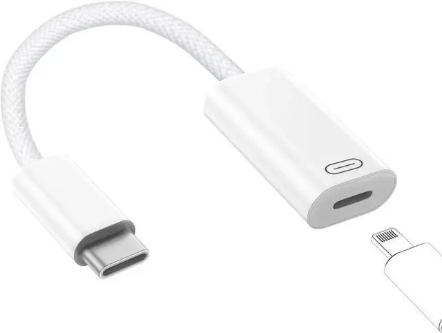 Main image of Female Lightning to Male USB C Adapter Cable Audio Headphone Data Sync PD Charging Converter Compatible with iPhone 16 15 Android Earphone iPad MacBook Not for OTG and Speakers (1 PCS)